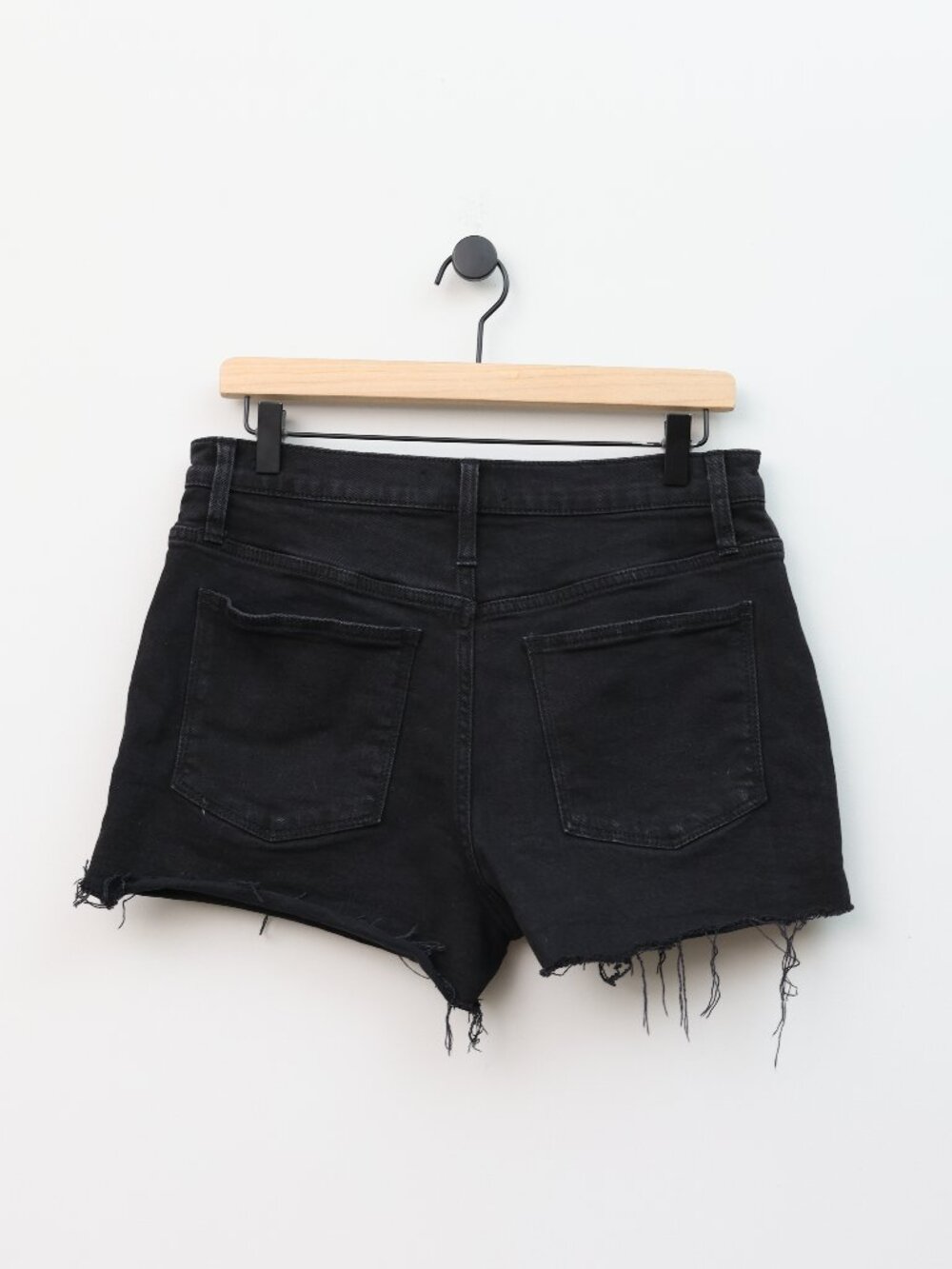 Madewell High Rise Button Fly Denim Shorts Black Size 29 Raw Hem - Picture 3 of 4